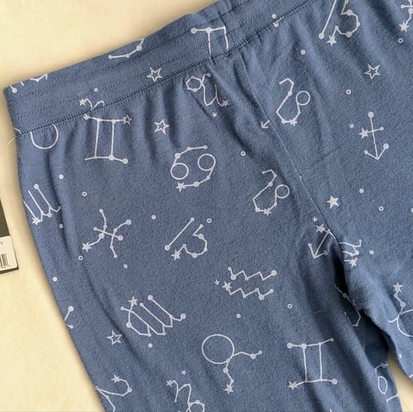 PJ Salvage Lounge Joggers Astrology Print Brushed Stretch Knit Blue White M NWT - Picture 10 of 13